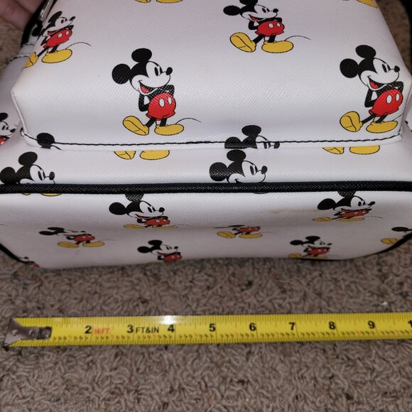 Loungefly Disney Classic Mickey Mouse All Over print Mini Backpack White Used - Picture 9 of 10